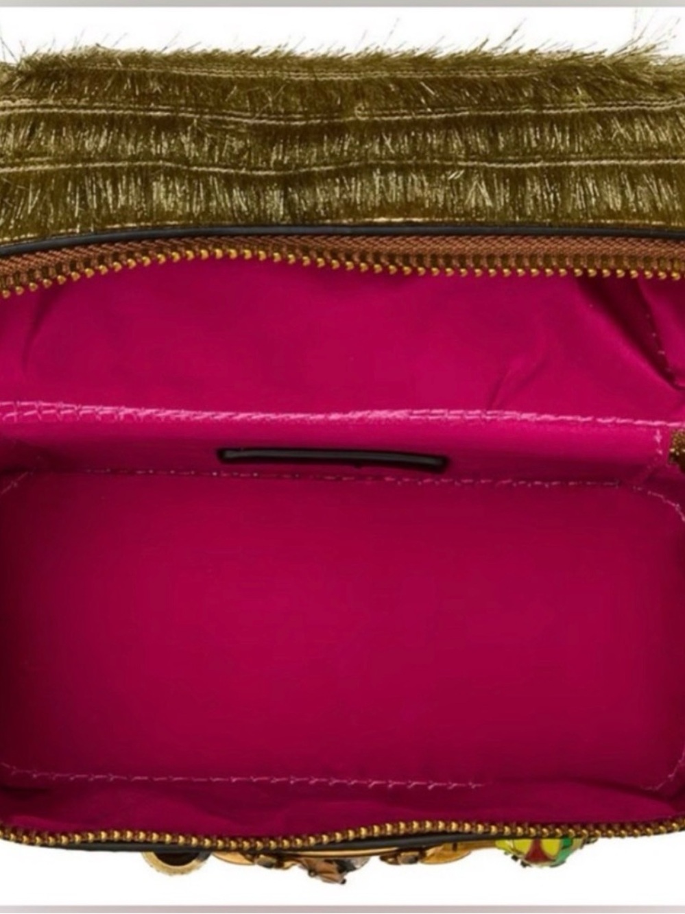 Betsey Johnson Leopard Print Tiki Bar Women's Bag with Gold Fringe - Picture 7 of 7